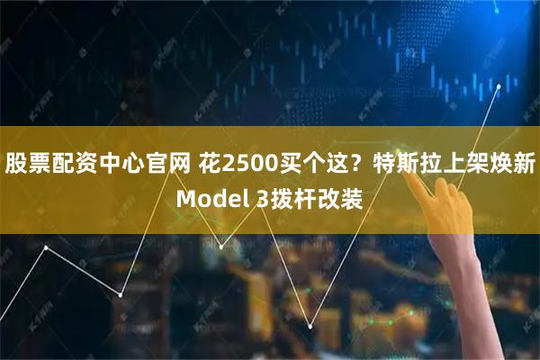 股票配资中心官网 花2500买个这？特斯拉上架焕新Model 3拨杆改装