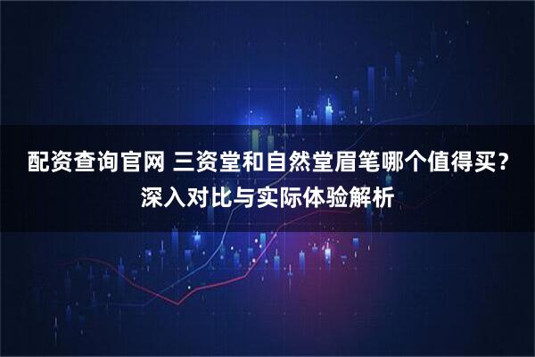 配资查询官网 三资堂和自然堂眉笔哪个值得买？深入对比与实际体验解析
